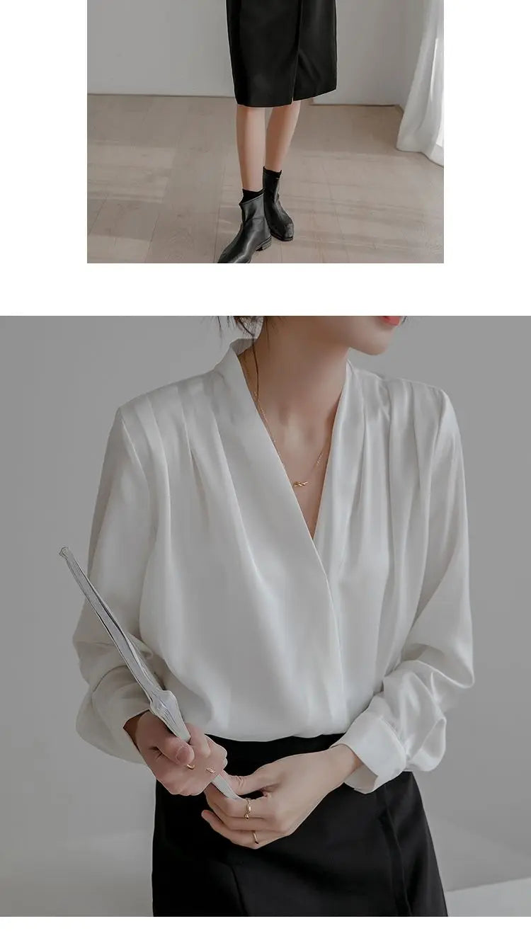 YIGUDAR Women’s Satin Blouse for Polished Everyday and Office Styling
