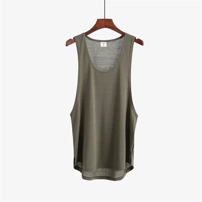 MUSCLEGUYS Men’s Gym Stringer Tank Top for Bodybuilding & Training Performance