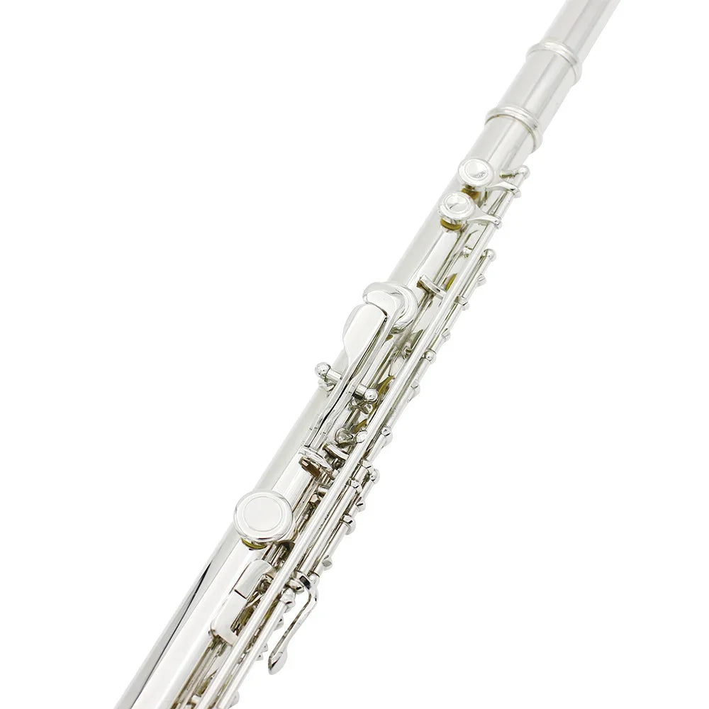 Slade Silver Concert Flute – 16-Key C-Tune Beginner Flute with Case & Cleaning Kit