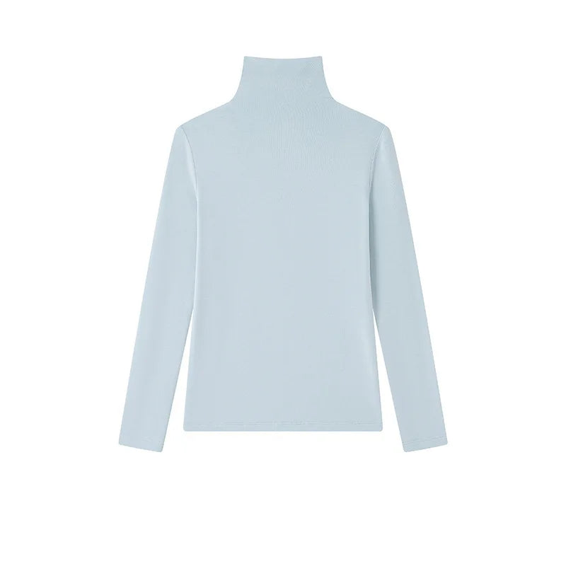 MOOIRUE APPAREL Women’s Silk-Wool High Neck Top for Soft, Breathable Layering