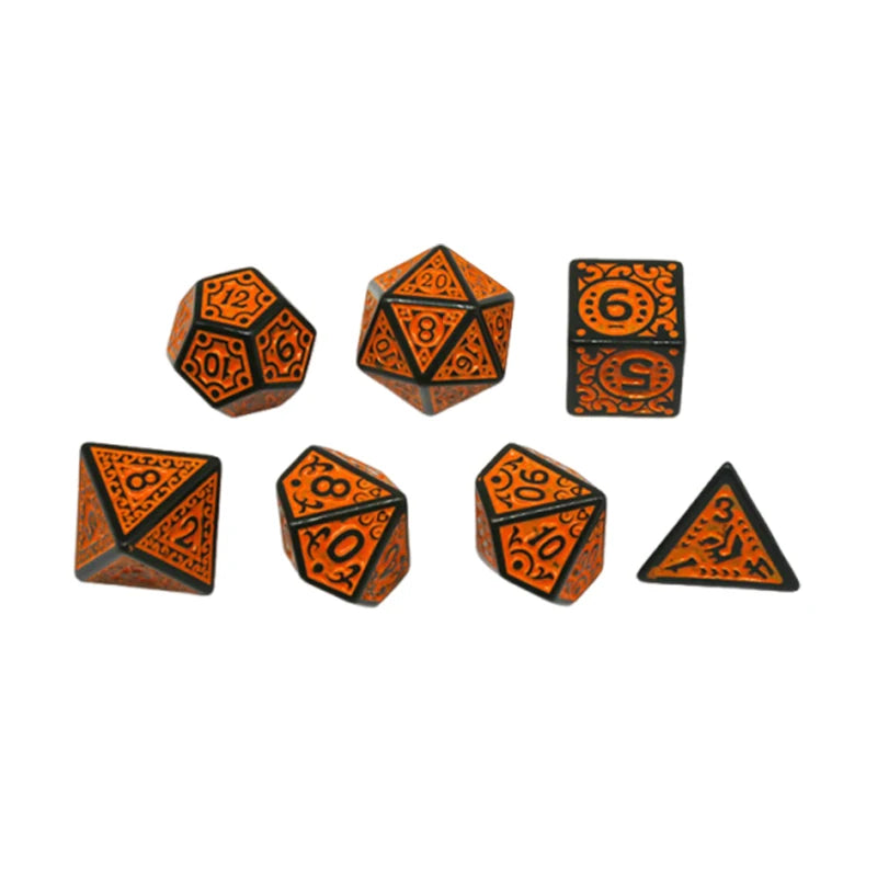 Polyhedral Rune Relief RPG Game 7Pcs Dice Set