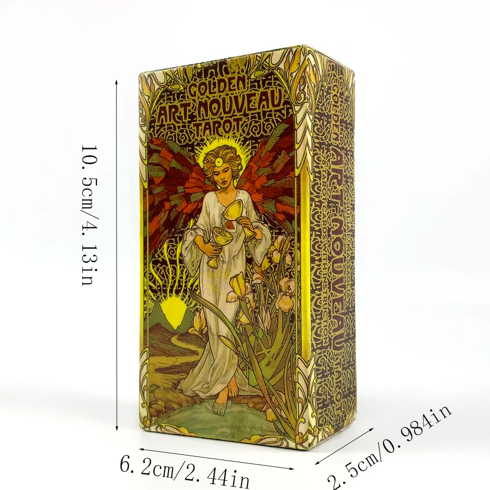 Golden Art Nouveau Tarot Deck – 78-Card Classic Occult Divination Set