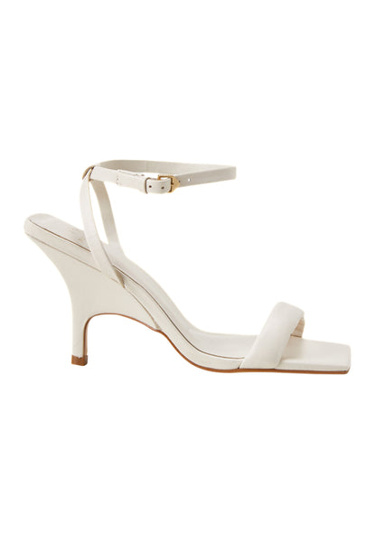 White Leather Ankle Strap High Heel Sandals (9cm) for Elegant & Versatile Styling