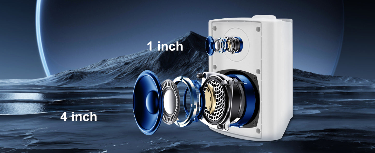 Herdio 4'' Passive Indoor/Outdoor Speakers With 200W