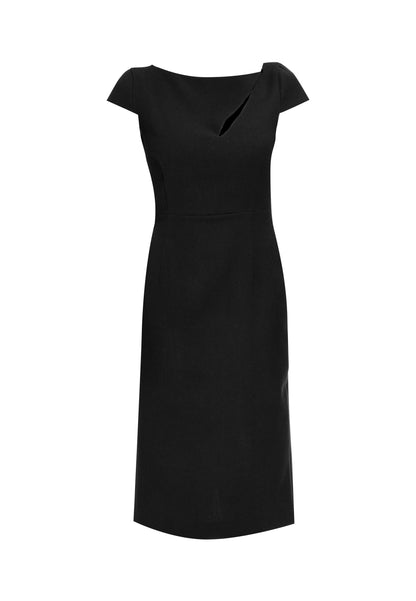 Black Strapless Satin Midi Dress for Evening & Smart Occasions
