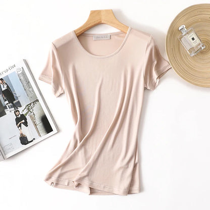 CINESSD Women’s Silk-Blend T-Shirt for Lightweight Comfort & Everyday Style