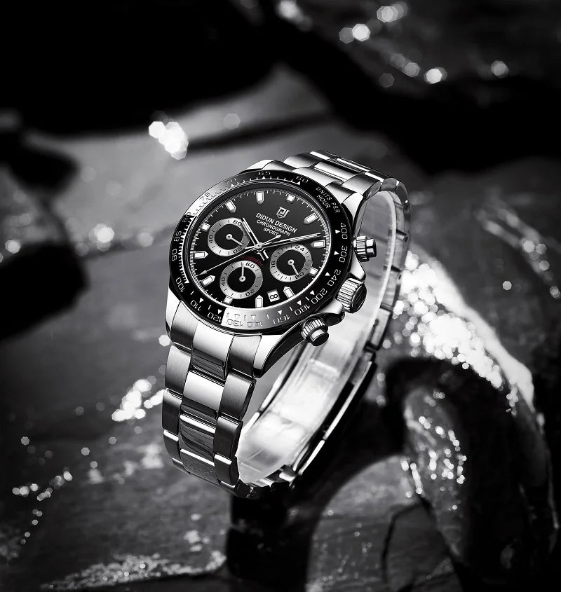 DIDUN Men’s Automatic Sports Watch – Ceramic Bezel Mechanical Luxury Style Chronograph