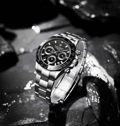 DIDUN Men’s Automatic Sports Watch – Ceramic Bezel Mechanical Luxury Style Chronograph