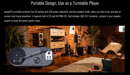 CENULIN ezcap613 Portable Turntable to MP3 Converter