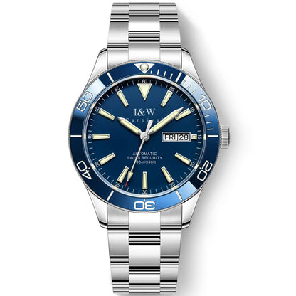 I&W Green Dial Automatic Sports Watch – Bold Diver-Style Mechanical Watch