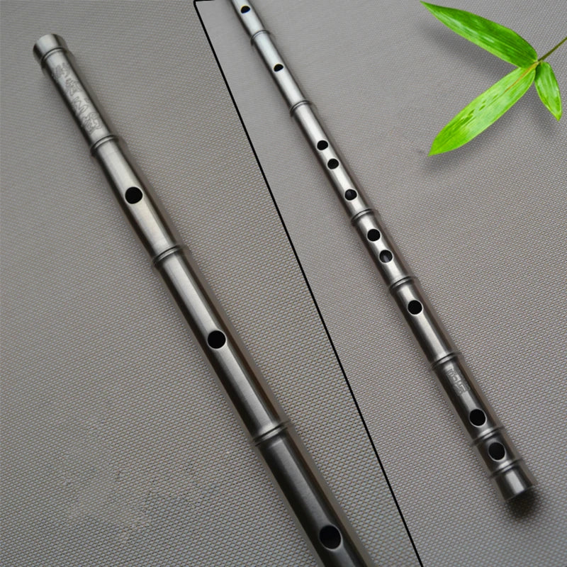 Titanium Chinese Dizi Flute – Professional Transverse Bamboo-Style Metal Flute (C/D/E/F/G Keys)