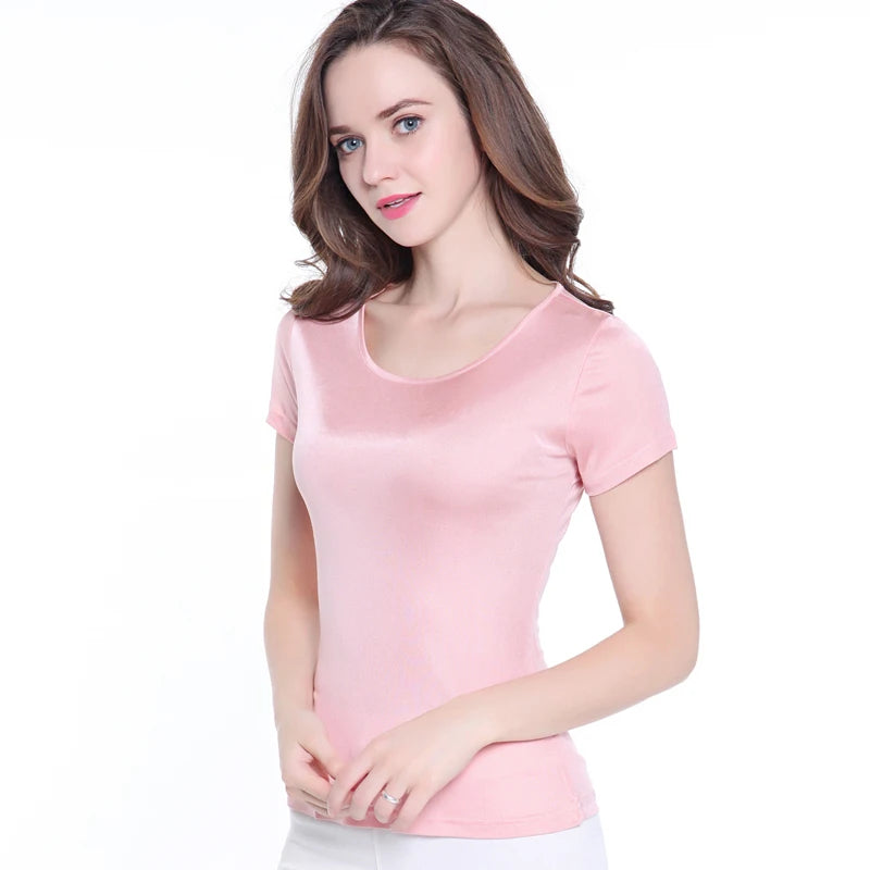 CINESSD Women’s Silk-Blend T-Shirt for Lightweight Comfort & Everyday Style