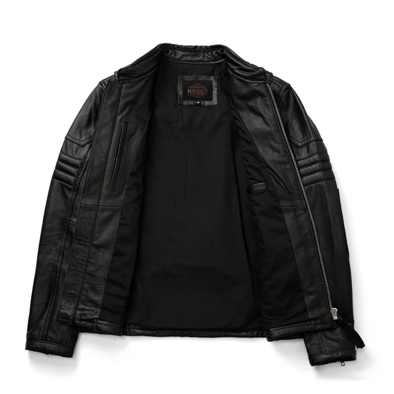 COPERSIAN Men’s Vintage Cow Leather Motorcycle Jacket