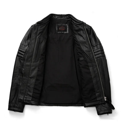 COPERSIAN Men’s Vintage Cow Leather Motorcycle Jacket