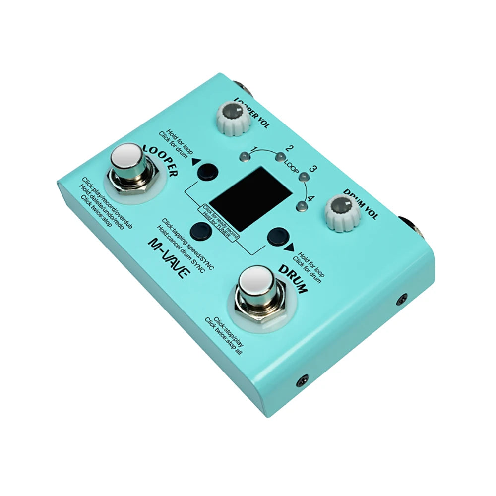 M-VAVE LOST TEMPO All-in-One Guitar Looper Pedal with Drum Machine and Tuner