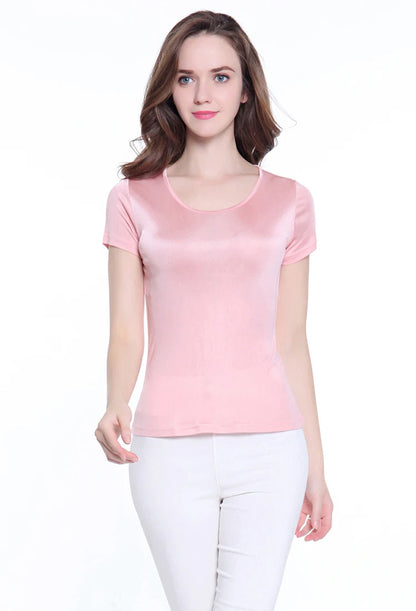 CINESSD Women’s Silk-Blend T-Shirt for Lightweight Comfort & Everyday Style