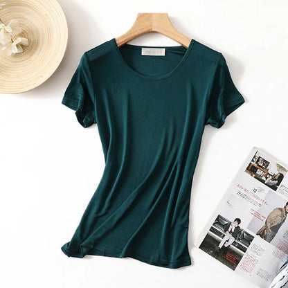 CINESSD Women’s Silk-Blend T-Shirt for Lightweight Comfort & Everyday Style