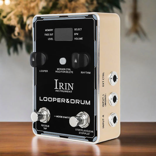 IRIN XS-04 Rose Gold Advanced Guitar Looper Pedal with Drum Machine & Memory for Songwriting and Practice