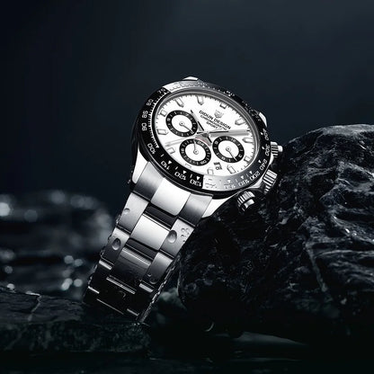 DIDUN Men’s Automatic Sports Watch – Ceramic Bezel Mechanical Luxury Style Chronograph