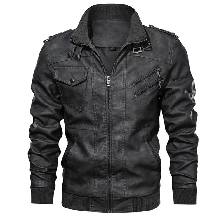 Men’s Vintage Motorcycle PU Leather Jacket