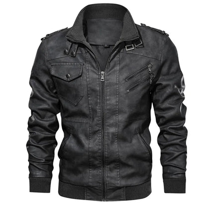 Men’s Vintage Motorcycle PU Leather Jacket