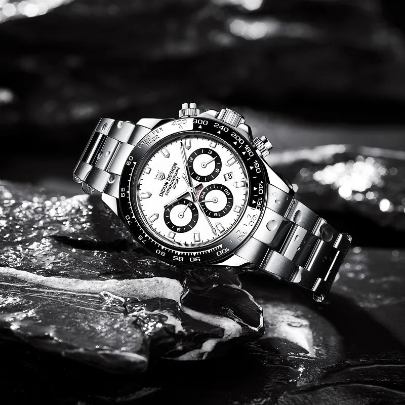 DIDUN Men’s Automatic Sports Watch – Ceramic Bezel Mechanical Luxury Style Chronograph