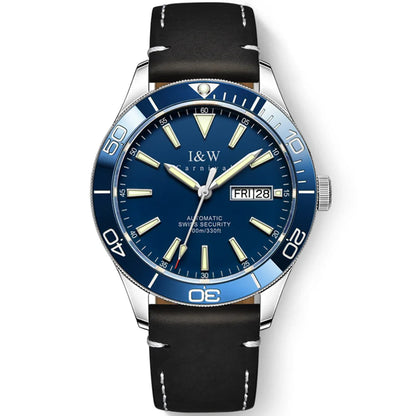 I&W Green Dial Automatic Sports Watch – Bold Diver-Style Mechanical Watch