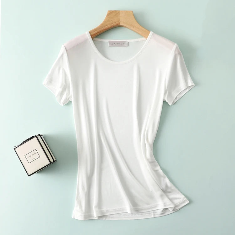 CINESSD Women’s Silk-Blend T-Shirt for Lightweight Comfort & Everyday Style