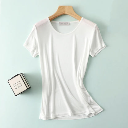 CINESSD Women’s Silk-Blend T-Shirt for Lightweight Comfort & Everyday Style