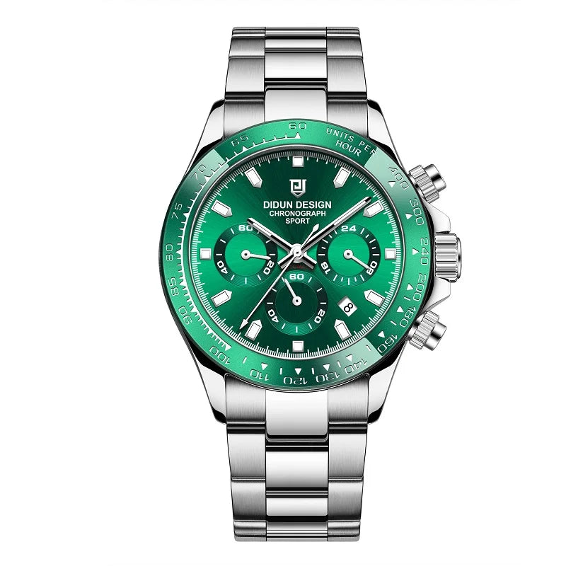 DIDUN Men’s Automatic Sports Watch – Ceramic Bezel Mechanical Luxury Style Chronograph