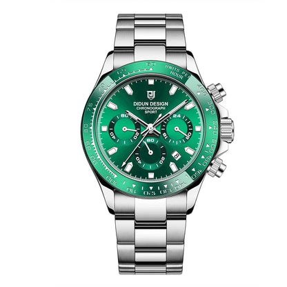 DIDUN Men’s Automatic Sports Watch – Ceramic Bezel Mechanical Luxury Style Chronograph