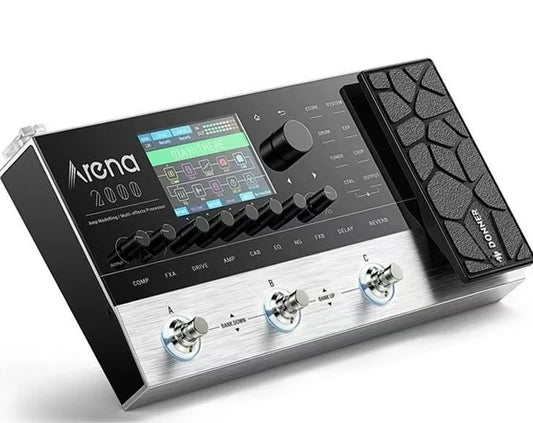 Donner Arena2000 All-in-One Practice Pedal – Guitar Effects with Built-In Looper & Drum Machine
