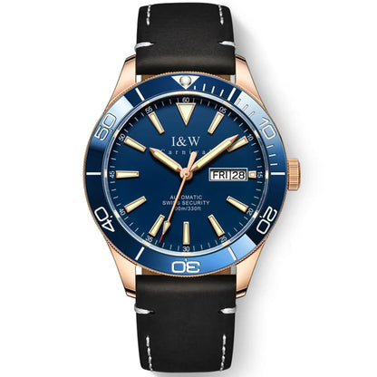 I&W Green Dial Automatic Sports Watch – Bold Diver-Style Mechanical Watch