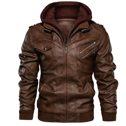 Men’s Vintage Motorcycle PU Leather Jacket