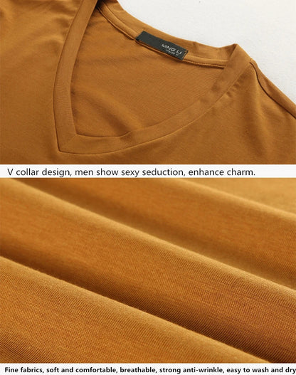 2025 Brand New Men's T-Shirt V-neck Short Sleeve