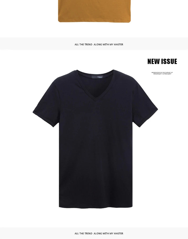 2025 Brand New Men's T-Shirt V-neck Short Sleeve