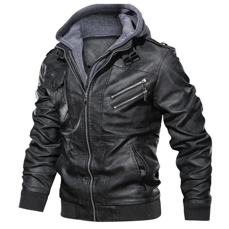 Men’s Vintage Motorcycle PU Leather Jacket