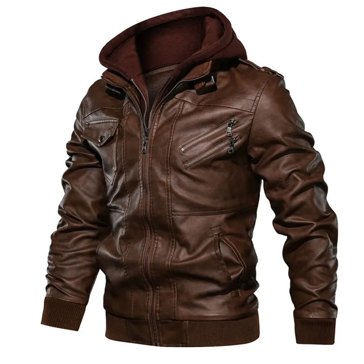 Men’s Vintage Motorcycle PU Leather Jacket