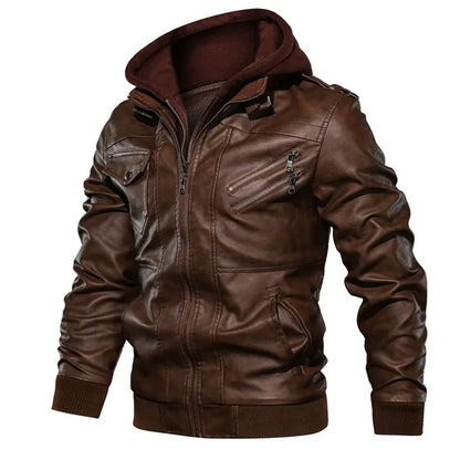 Men’s Vintage Motorcycle PU Leather Jacket