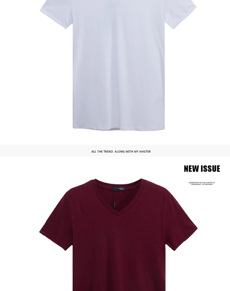 2025 Brand New Men's T-Shirt V-neck Short Sleeve