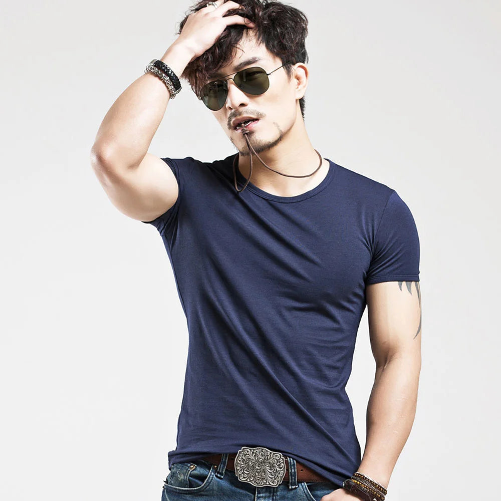 2026 MRMT Men’s V-Neck Fitness T-Shirt for Breathable Comfort and Fitted Style