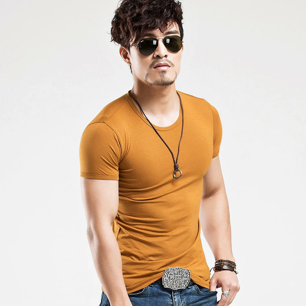 2026 MRMT Men’s V-Neck Fitness T-Shirt for Breathable Comfort and Fitted Style