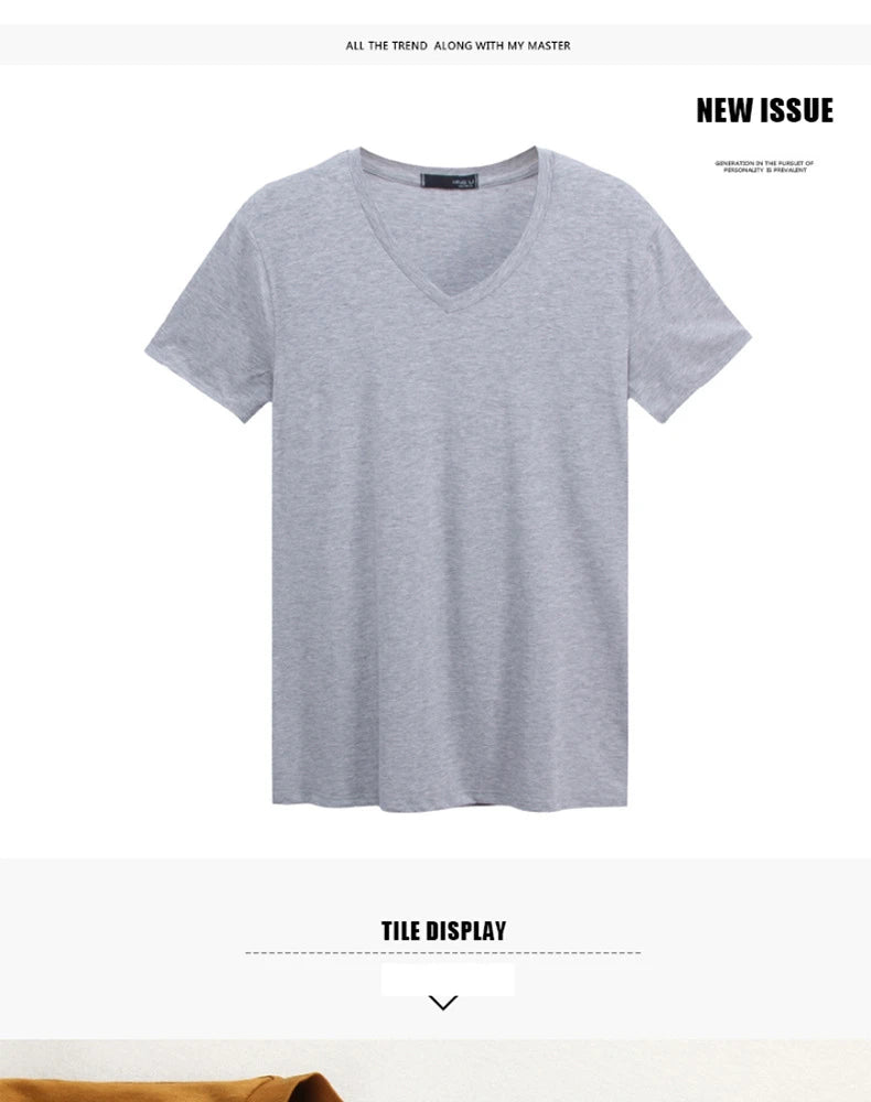 2025 Brand New Men's T-Shirt V-neck Short Sleeve