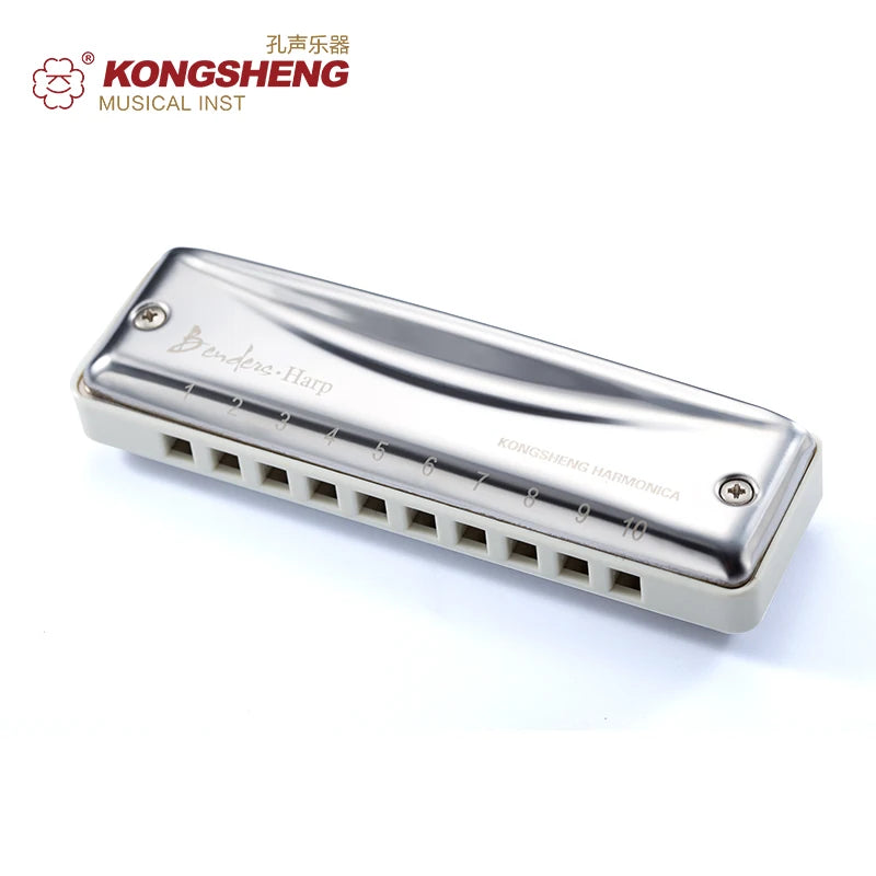 KONGSHENG 10-Hole Diatonic Harmonica for Blues, Folk & Beginner Music