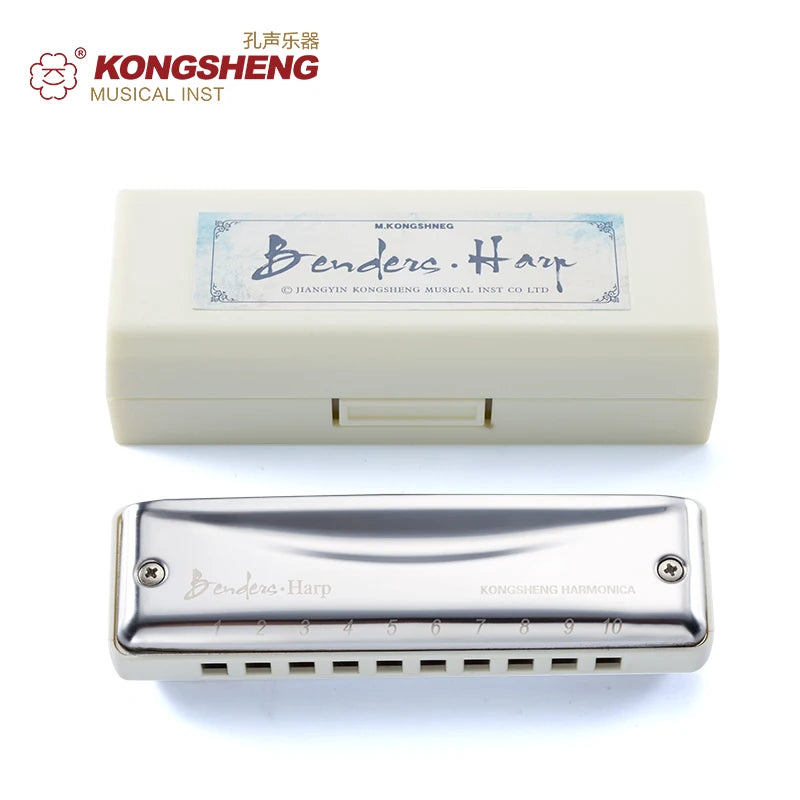 KONGSHENG 10-Hole Diatonic Harmonica for Blues, Folk & Beginner Music