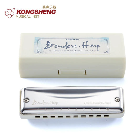 KONGSHENG 10-Hole Diatonic Harmonica for Blues, Folk & Beginner Music
