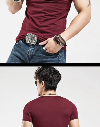 2025 Brand New Men's T-Shirt V-neck Short Sleeve