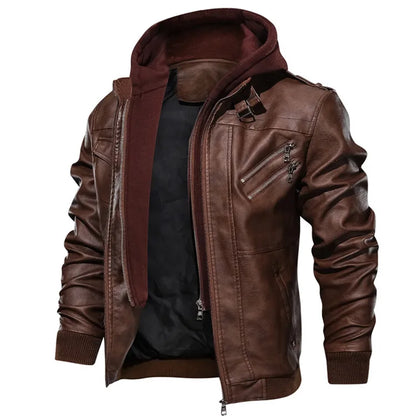 Men’s Vintage Motorcycle PU Leather Jacket