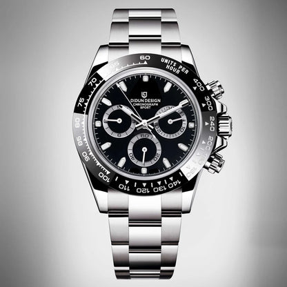 DIDUN Men’s Automatic Sports Watch – Ceramic Bezel Mechanical Luxury Style Chronograph