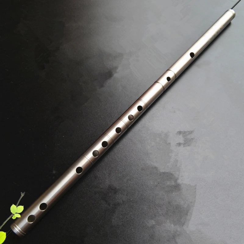 Titanium Chinese Dizi Flute – Professional Transverse Bamboo-Style Metal Flute (C/D/E/F/G Keys)